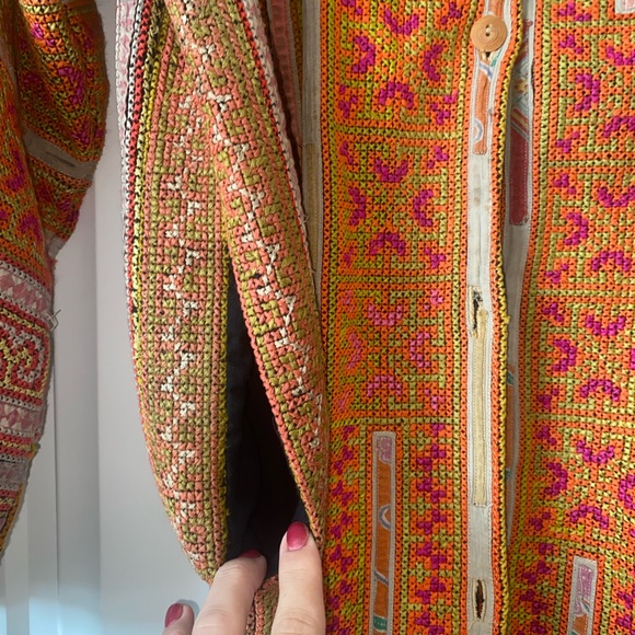 Vtg Vintage Patchwork wool chore tapestry coat - Picture 5 of 10